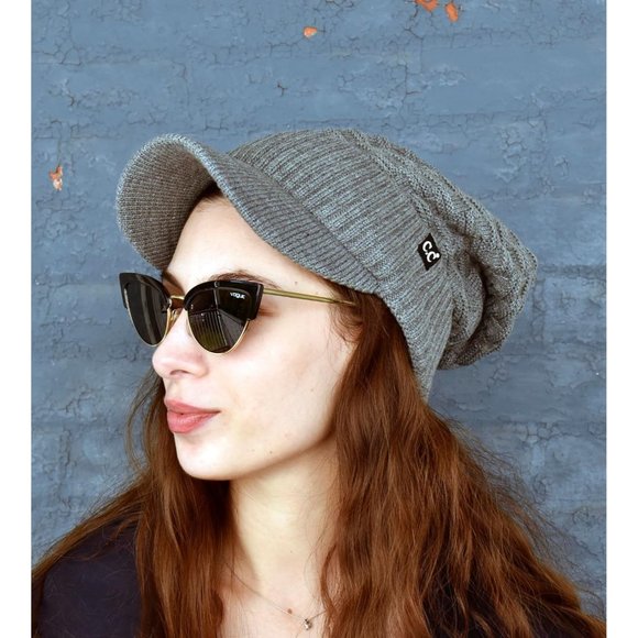 Beanie Fuzzy Fleece Lining Warm Soft Oversized Ribbed Slouchy Knit Hat main image 5